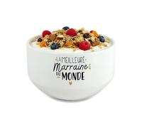 Bol personalisé Prénom pour petit déjeuner modèle Meilleure Marraine du monde - Idée cadeau pour sa marraine
