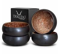 Bol Petit Dejeuner Assiettes Service de Table Céramique Bowls Grès de Qualité - Fait à la main - 4 pièces ∅ 15,5 cm-Résistant-va au lave-vaisselle micro-ondes - Vaisselle et arts de la table - Noir