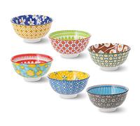 Bol Petit Dejeuner Ceramique - Bol Cuisine Porcelaine Design Coloré 300 ml - Lot de 6 Couleur Petits Bols a Dessert | Soupe | Riz | Snack | Glace - Passe au Micro-ondes et Lave-vaisselle - 12 cm