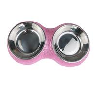 Bol pour Animaux de Compagnie Bling - Bols Doubles pour Chat,Petit Chien Bols Bling Strass Bols pour Animaux de Compagnie en Acier Inoxydable Double mangeoire à Eau pour Chiots Chats