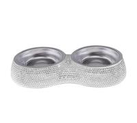 Bol pour Animaux de Compagnie Blingbling,Bol pour Chien en Acier Inoxydable | Acier Inoxydable Double Pet Bols Bling Strass Pet Feeder Eau Et Nourriture Bol Pet Bols pour Petits Chats Chiens