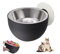 Bol pour animaux magnétiques - en acier inoxydable monté au mur de 20 cm, alimentation haute anti-fuite, récipient alimentaire à chat fixe, accessoire pour alimentation non