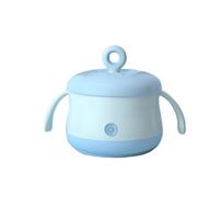 Bol Pour Bébé Avec Couvercle, 45 ℃/113℉ Température Constante Automatique Bols Alimentaires Pour Enfants En Acier Inoxydable Avec Poignée, Bol Chauffant électrique Pour Bébé, Enfants (Bleu)