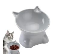 Bol pour chat adapté aux whiskers - Inclinaison à 15 degrés - Anti-poils élevés - Design plat de 13,5 cm pour la nourriture et l'eau - Les plats pour chats respectent les moustaches et le confort