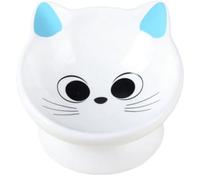 Bol pour Chat surélevé 5 Pouces en céramique, Bols pour Chat surélevés en Forme Mignonne, Protection de la Colonne vertébrale pour Chaton Chiot, Bleu