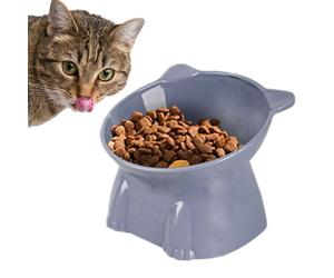 Bol Pour Chat Surélevé - Bol De Nourriture Pour Chat Surélevé En PP De 5,12 X 3,94 Pouces Avec Support | Anti-vomissement Incliné C, Antidérapant Et Facile À Nettoyer Chatons, Chats Adultes Et Animaux