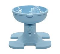 Bol pour chat surélevé, bol d'eau surélevé, plateau d'alimentation pour chien, 8,2 x 18,2 x 14,5 cm, bol élévé avec hauteur réglable, couleur bleu et crème