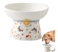 Bol pour Chat surélevé, Plat pour Chat surélevé, Bol de Nourriture surélevé pour Chat, Bols d'eau de Nourriture pour Animaux de Compagnie inclinés surélevés en céramique 330 ML pour Lutter Contre Les