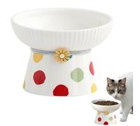 Bol pour Chat surélevé, Plat pour Chat surélevé,Plat d'alimentation pour Chats et Petits Chiens - Bols d'eau de Nourriture pour Animaux de Compagnie inclinés surélevés en céramique 330 ML pour Lutter