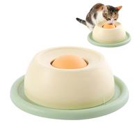 Bol pour Chien à Alimentation Lente, Boule rotative, Distribution de friandises, Jouets antidérapants, Jouets d'enrichissement sains pour Chiot Chaton, Bol Jaune pour Ingestion Lente