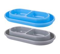 Bol pour Chien Anti-Fourmis | 2 pièces Bols de Nourriture pour Chat Anti-Fourmis Bol pour Chien à Double Plateau mangeoire en Plastique antidérapante pour Animal Domestique 10, 8x5, 9x1, 4 Pouces