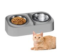 Bol Pour Eau Et Nourriture Pour Chats - Bols Double Surélevés pour Nourriture | Distributeur Anti-Renversement Incliné Avec Base Antidérapant Pour Repas Et Boisson, Voyage, Vie En Appartement, Animaux