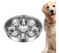 Bol puzzle en acier inoxydable pour chiens avec base antidérapante - Labyrinthe anti-étouffement - Gamelle pour chien à alimentation lente - Pour nourrir les chiens de taille moyenne - Pour manger des