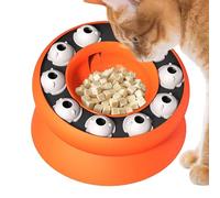 Bol Ralentisseur pour Chat - Bol Rotatif Anti-Glouton pour Chat | Jeu Alimentaire Interactif pour Croquettes Mangeur Rapide Ennui Maison Intérieur Extérieur Voyage
