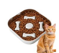 Bol Ralentisseur pour Chien | Gamelle pour Chats en Acier Inoxydable | Anti-Glissement Et Anti-Engloutissement pour Chiot Chaton Senior
