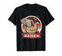 Bol Ramen éléphant Mount Fuji Animal Art Nouilles japonaises T-Shirt