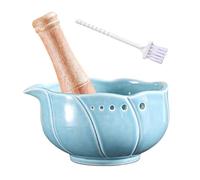 Bol râpe à ail en céramique - 13,5 x 13,5 x 7 cm, gadget de cuisine manuel, récipient hachoir à ail | Outil de cuisine pour les cuisiniers à domicile, Sauces RV, Marinades, vinaigrettes, dortoir de Ca