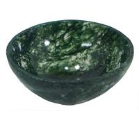 Bol Reiki en agate naturelle de mousse - Pierre précieuse de guérison - Décoration de table - Cadeau spirituel (5,1 cm)
