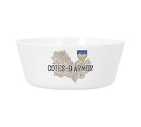 Bol Repas Bébé et Enfant Plastique - Cotes d'Armor 22 Département Carte Ancienne Bretagne - Vaisselle Incassable pour Purée, Soupe, Céréales ou Goûter Compatible Micro-ondes Imprimé en France