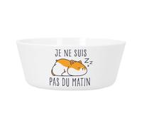 Bol Repas Bébé et Enfant Plastique - Hamster Je ne suis pas du matin Animaux de Compagnie - Vaisselle Incassable pour Purée, Soupe, Céréales ou Goûter Compatible Micro-ondes Imprimé en France