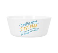 Bol Repas Bébé et Enfant Plastique - Je préfère quand Papa Change Les Couches Humour - Vaisselle Incassable pour Purée, Soupe, Céréales ou Goûter Compatible Micro-ondes Imprimé en France