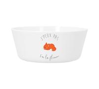 Bol Repas Bébé et Enfant Plastique - J'Peux Pas J'Ai La Flemme Humour Dessin Renard Roux Mignon Animaux - Vaisselle Incassable pour Purée, Soupe, Céréales ou Goûter Compatible Micro-ondes Imprimé en