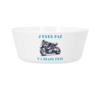 Bol Repas Bébé et Enfant Plastique - J'Peux Pas Y'a Grand Prix Moto Course Mécanique GP - Vaisselle Incassable pour Purée, Soupe, Céréales ou Goûter Compatible Micro-ondes Imprimé en France