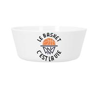 Bol Repas Bébé et Enfant Plastique - Le Basket c'est la Vie Sport Basketball Ballon - Vaisselle Incassable pour Purée, Soupe, Céréales ou Goûter Compatible Micro-ondes Imprimé en France