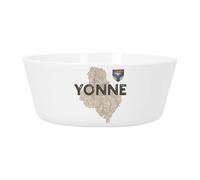 Bol Repas Bébé et Enfant Plastique - Yonne 89 Departement Auxerre Carte Ancienne Bourgogne - Vaisselle Incassable pour Purée, Soupe, Céréales ou Goûter Compatible Micro-ondes Imprimé en France