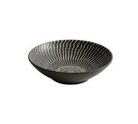Bol rond profond en relief en céramique noire - 24,1 cm - Noir