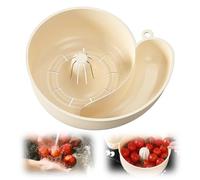 Bol rotatif en forme d'escargot pour laver les fruits et légumes avec passoire, panier égouttoir portable, aide au rinçage dans l'évier de cuisine, à suspendre au mur pour gagner de la place white