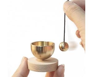 Bol sonore - Bol de méditation, petit carillon en bois, récipient chantant pour équilibrer les chakras | Son éthéré pour les femmes débutantes, relaxation, yoga, chant, pleine conscience