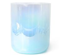 Bol sonore d'alchimie dégradé cyan for la méditation du yoga et la guérison sonore, bol chantant en cristal coloré avec percuteur en acrylique et joint torique, bol chakra en quartz(432Hz,6 inch G not