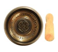 Bol Sonore de Bouddha en Cuivre, Contemplation, Sommeil, avec Maillet | Bois Inclus, Motifs Décoratifs, Usage Personnel ou Autel, Pratique de Pleine Conscience, Relaxation