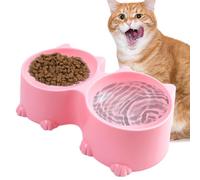 Bol surélevé incliné | Ensemble de bols d'eau et de nourriture pour animaux de compagnie inclinés et surélevés Cat Design | Bol de protection pour chat, bols surélevés pour chiots pour petits chiens,