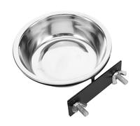 Bol Suspendu en Acier Inoxydable pour Cage, Installation Facile | Bol Alimentaire Fixe, Usage en Chambre Caisse, pour Rongeurs et Hamsters, Couleur Argenté