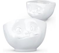 Fiftyeight Bol Blanc Brillant Motif Personnage se léchant Les babines 500 ML