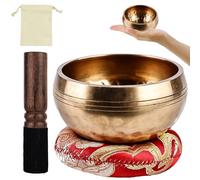 Bol Tibetain, 8cm Bol Tibétain, Bol Chantant Tibetain, Bol De Méditation Avec Marteau En Cuir Et Coussin Bol Chantant, Bol Chantant Artisanal pour Méditation Mentale, Bols Chantants Tibétains