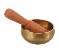 Bol Tibétain Artisanal en Cuivre Martelé 8cm avec Maillet | Décor Élégant pour Contemplation, Prière et Yoga, Son Solide, Finition Or, pour Autel et Espace Calme