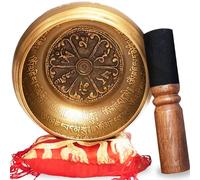 Bol Tibétain Artisanal Fabriqué au Népal + E-Book - Inclus : Bol Tibétain, Coussin, Maillet en bois, Boite Lokta - Cadeau Parfait [Satisfait ou Remboursé]