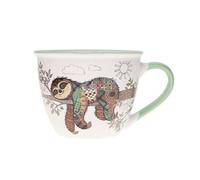 KIUB Bol timbale avec une anse - Motif paresseux sur sa branche- matière porcelaine fine - contenance 550ML