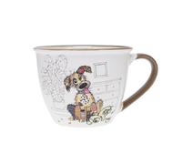 KIUB Bol timbale avec une anse - Motif chien gentil - matière porcelaine fine - contenance 550ML
