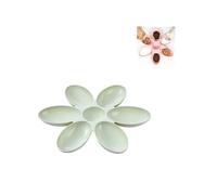 Bol Unique en Forme de Fleur à 6 Compartiments pour Chat et Chien mangeoire Plastique Anti bagarre Pratique pour Nourriture variée (Vert)