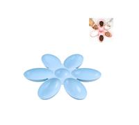 Bol Unique en Forme de Fleur à 6 Compartiments pour Chat et Chien mangeoire Plastique Anti bagarre Pratique pour Nourriture variée (Bleu)