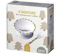 Bol ventouse avec cuillere l aventure Multicolore G