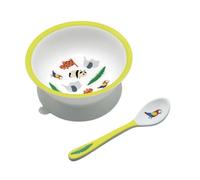 BOL VENTOUSE AVEC CUILLÈRE - LE ZOO - Mélamine - 160ml - Maison Petit Jour Paris - Jaune - 6m+