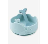 Bol ventouse et cuillère silicone Wally bleu TU