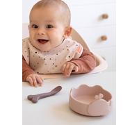 Bol ventouse et cuillère silicone Wally rose TU