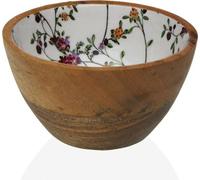 Bol Versa Champ de fleurs Bambou Porcelaine Bois de mangue 13 x 7 x 13 cm