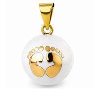 Bola | Bola de grossesse Collier Blanc avec pieds dorés - Blanc - 120 cm